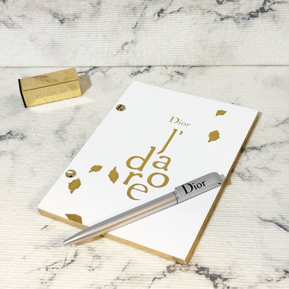 Dior Beauty J'adore White and Gold Notebook with Dior Pen - Picture 1 of 15